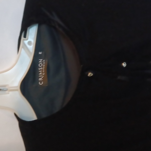 Crimson/Lawrence Kurtz Velvet crop Shrug, rhinestone buttons, 20" ptp, 18" long - Picture 2 of 4